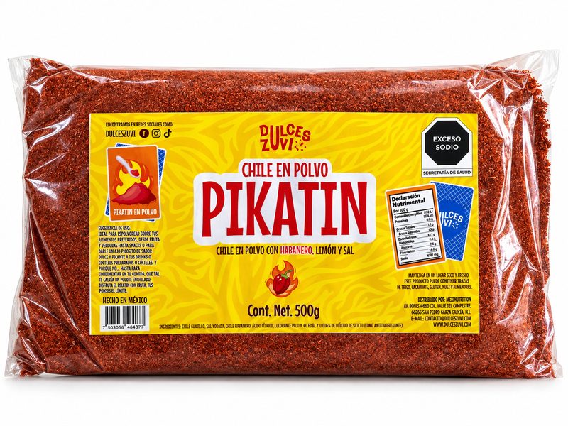 Pikatin chile en polvo habanero bolsa 500g foodservice Dulces ZUVI